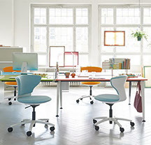 fauteuils ergonomique colorés de bureau à roulettes